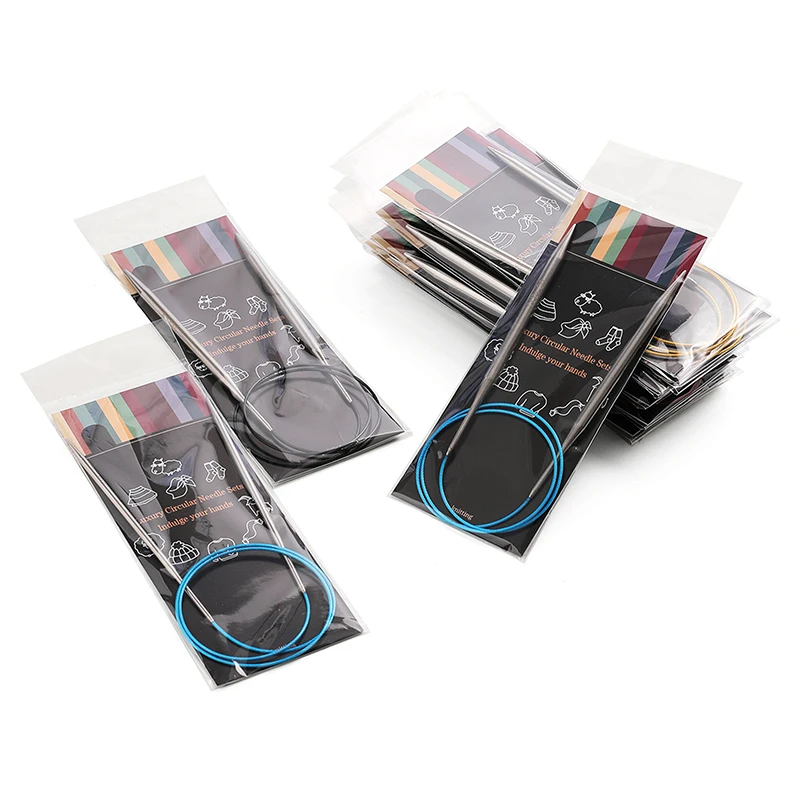 إبر حياكة من الفولاذ المقاوم للصدأ ، إبرة كروشيه بحلقة ذاتية الصنع ، إبرة سويتر ، 43 DIY ، 60 DIY ، من من من الفولاذ المقاوم للصدأ #5