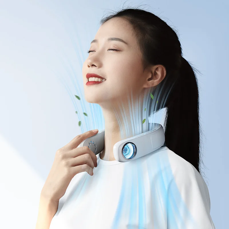 

Rechargeable Neck Fan With 4000mAh Battery, 3-Speeds, Quiet Operation, And Adjustable Angle - Outdoor Sports And Activities