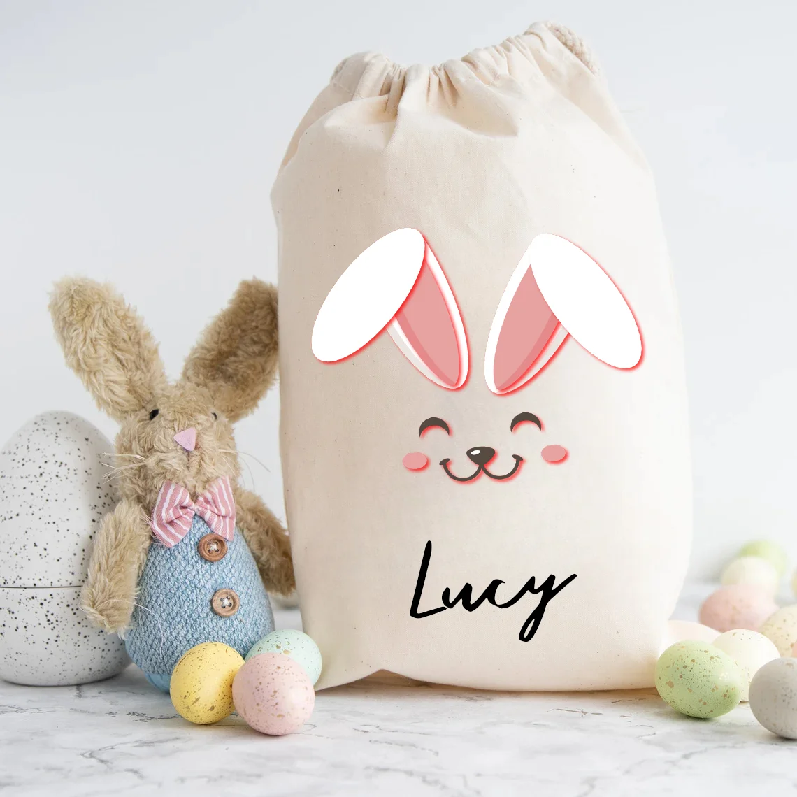 30x40cm Personalised Special Delivery Easter Egg Hunt Trail Basket for Kids Girls Boys Easter Rabbit Egg Gift Bag Party Supplies