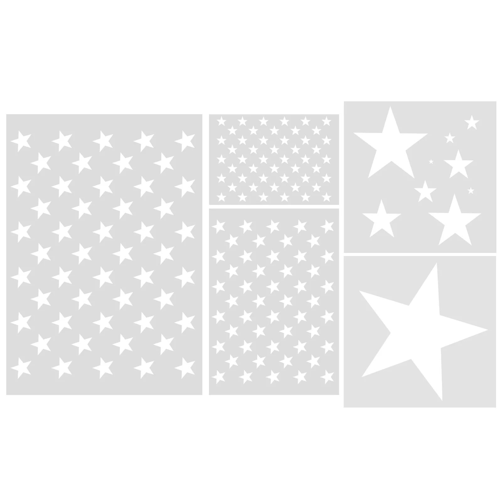

5pcs Reusable Star Stencils Pp Material Lightweight Art Painting Templates For Diy Crafts Drawing Molds Pattern Recognition Wall