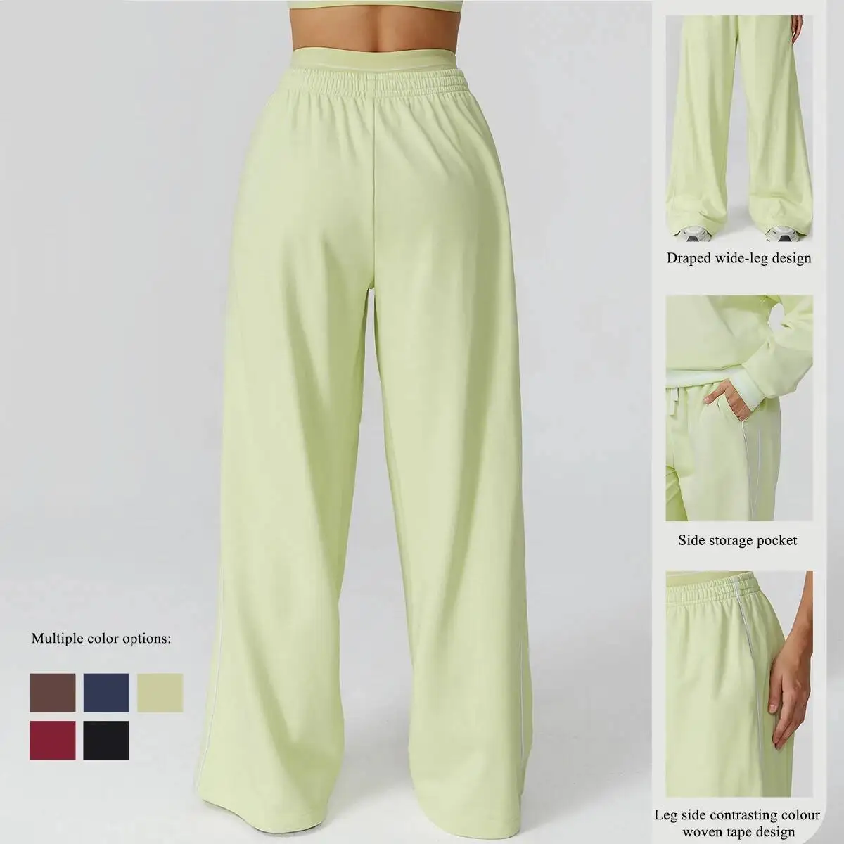 

Woman Gym Joggers Outdoor Jogging Sports Pants Loose High Waisted Straight Leg Fiess Sweatpants With Pockets Female