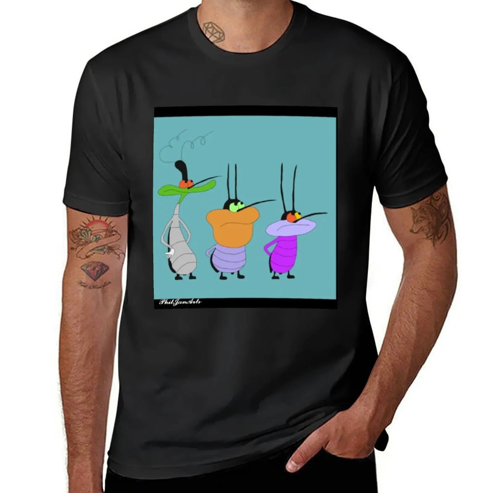 

The Villain Trio Cockroaches T-Shirt plus sizes oversizeds plain black t shirts men