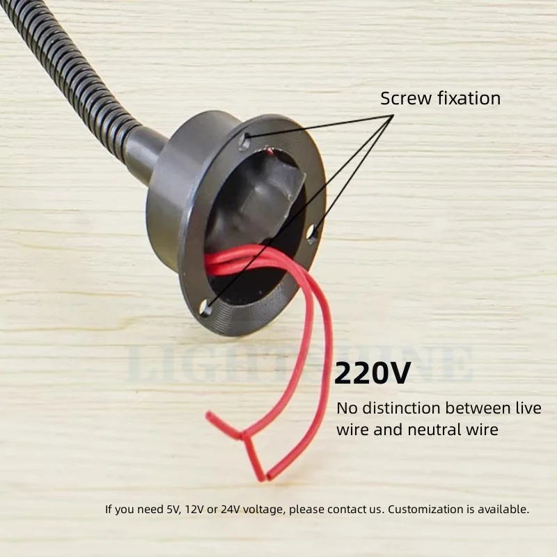 LED Flexible Tube Spotlight Machine Tool Work Light 3W Surface Mountable Bendable Snake Tube Spotlight 220V 12V 24V