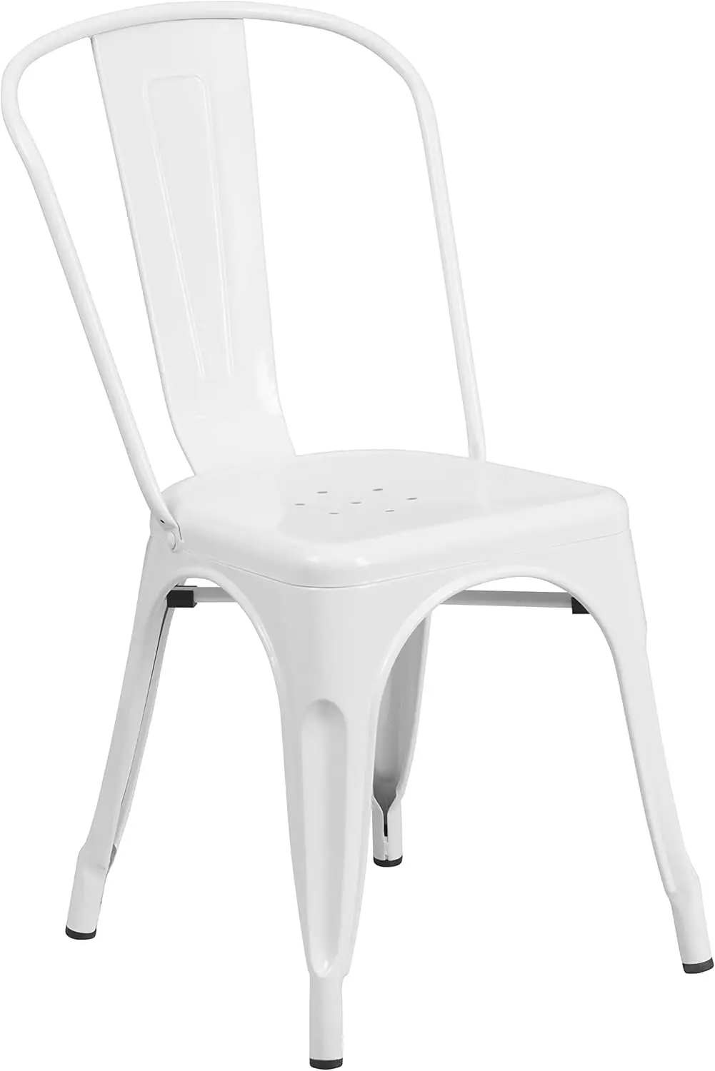 Conjunto de mesa redonda de metal branco de 24" de grau comercial para ambientes internos e externos com 2 cadeiras de café