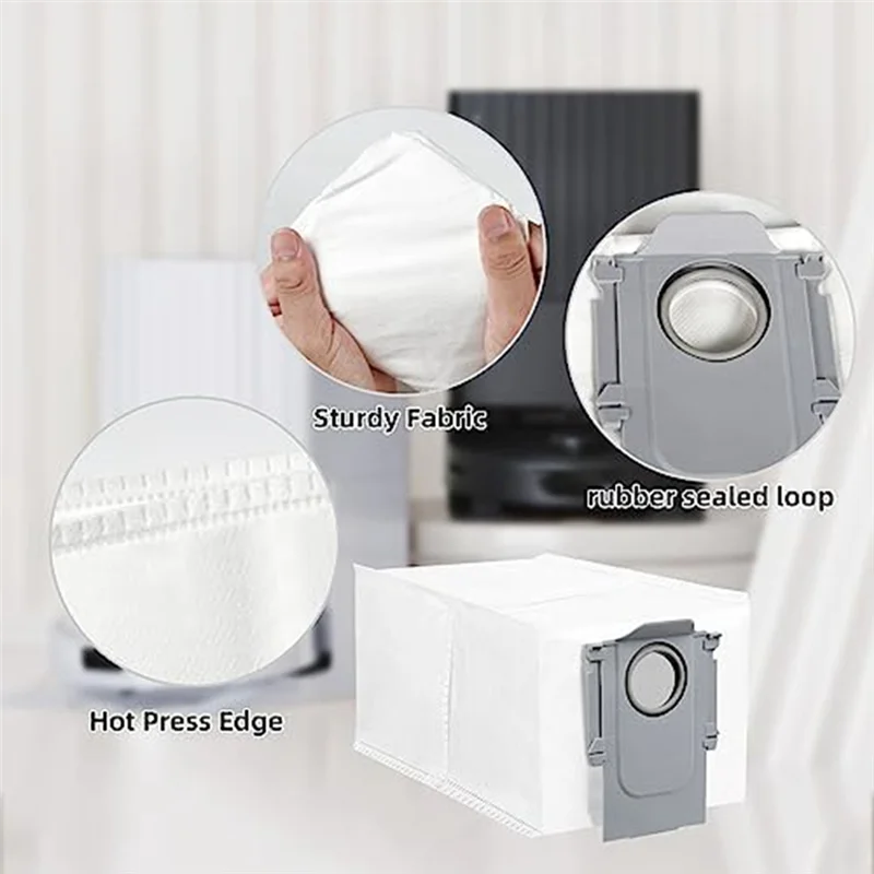 popular 8 Pack Dust Bags Compatible with for Roborock Q Revo Robot Vacuum, Large Capacity Disposable Replacement Bags