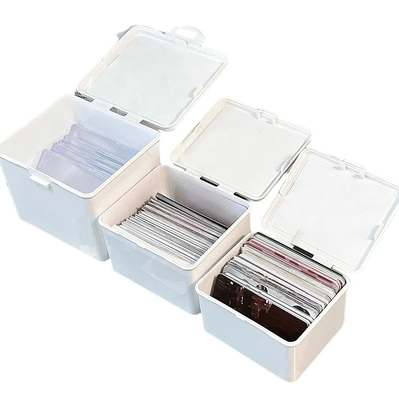 1Pc Kpop Card Storage Box Plastic Small Card Storage Box Idol Albumes Storage Container Dustproof Jewelry Collection Organizer