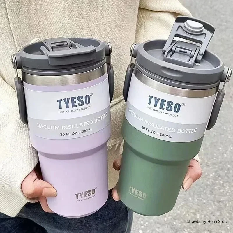 Stainless Steel Double-layer Coffee Cup Cold And Hot Car Mug Vacuum Flask Travel Thermos Bottle Portable Car Water Bottle Girls