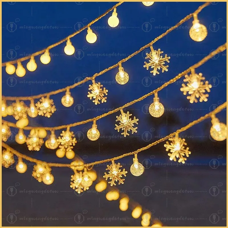 Solar Round Star String Lights Outdoor Camping Tent Garden Decor Night Lamp Upgraded Solar