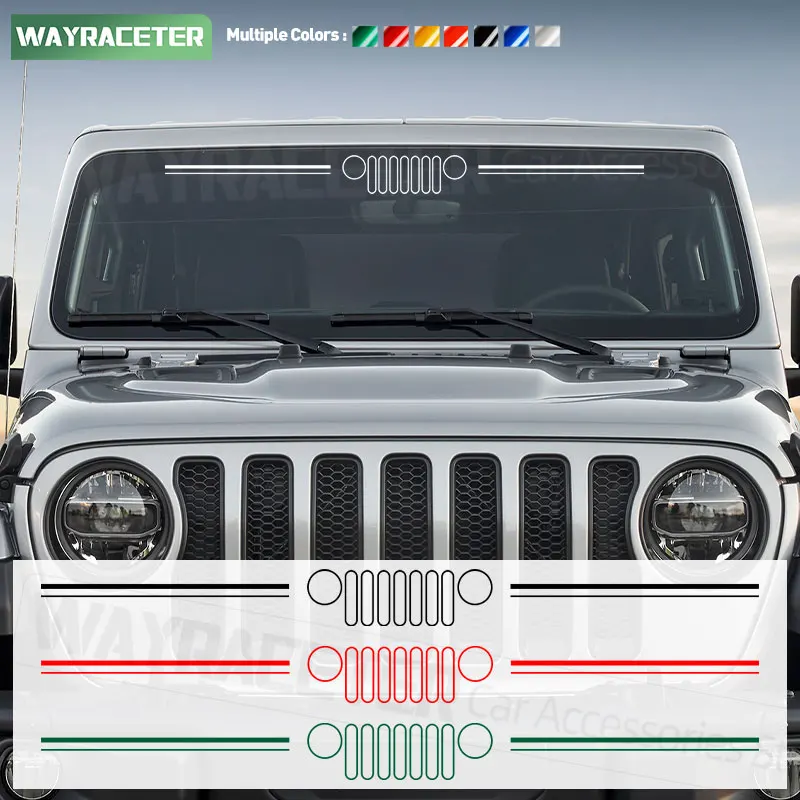 Reflective Car Front Windshield Windscreen Window Sticker For Jeep Wrangler Gladiator Renegade Compass Grand Cherokee Commander