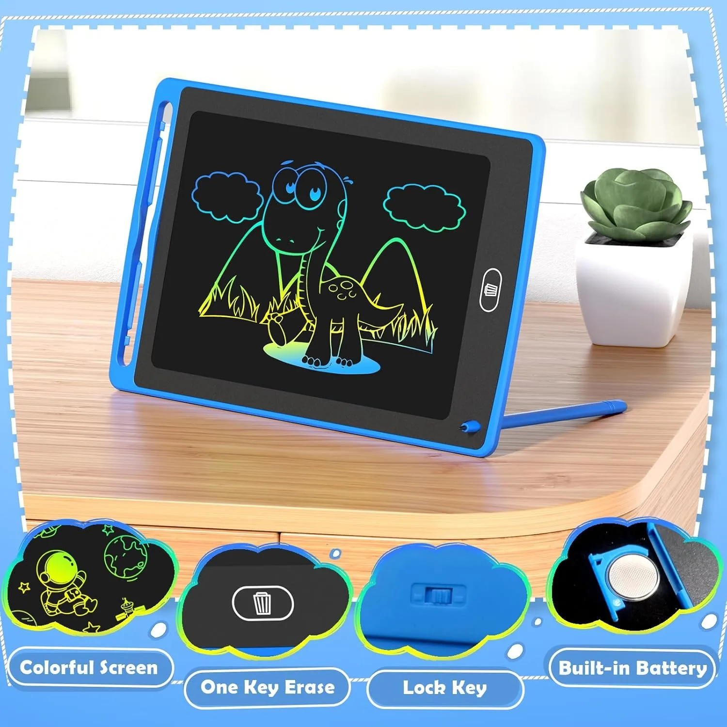 Pack LCD Writing Tablet for Kids, 8.5 Inch Colorful Doodle Board Drawing Tablet, Educational Learning Toys Birthday Gifts for Boys Girls Age view 3