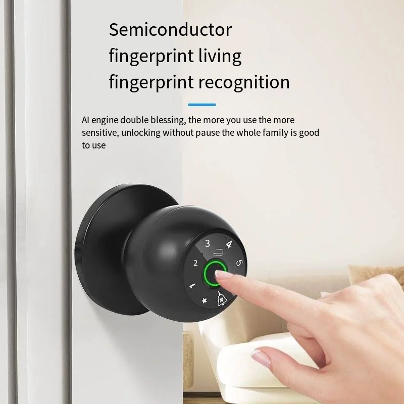 smart home lock frigerprint door lock digital bedroom  smart door handle electronic  Keyless Thumbprint Entry tuya