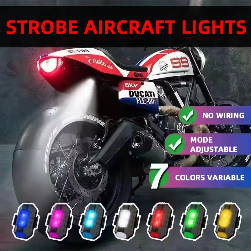 MINI Motorcycle Tail Warning Light Drone Strobe Light Laser Indicator Motorcycle Motorbike Refit Universal Strobe DjiDrone Light