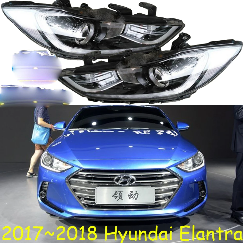 

1pcs car bumper headlamp For Hyundai Elantra MD headlight 2017~2018y head lamp for Hyundai Elantra fog lamp