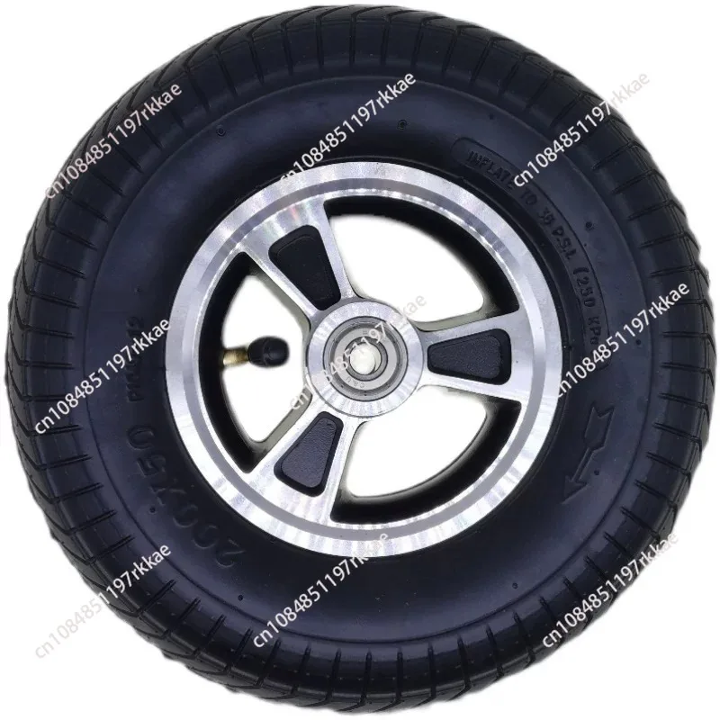200*50mm Electric Wheelchair Aluminum Alloy Inflatable Front Wheel 8 Inch   with Bearing