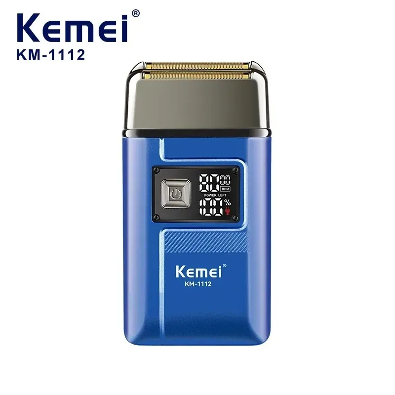 

Kemei KM-1112 Беспроводная мужская электробритва, перезаряжаемая через USB, HD-дисплей, профессиональная роторная система бритья