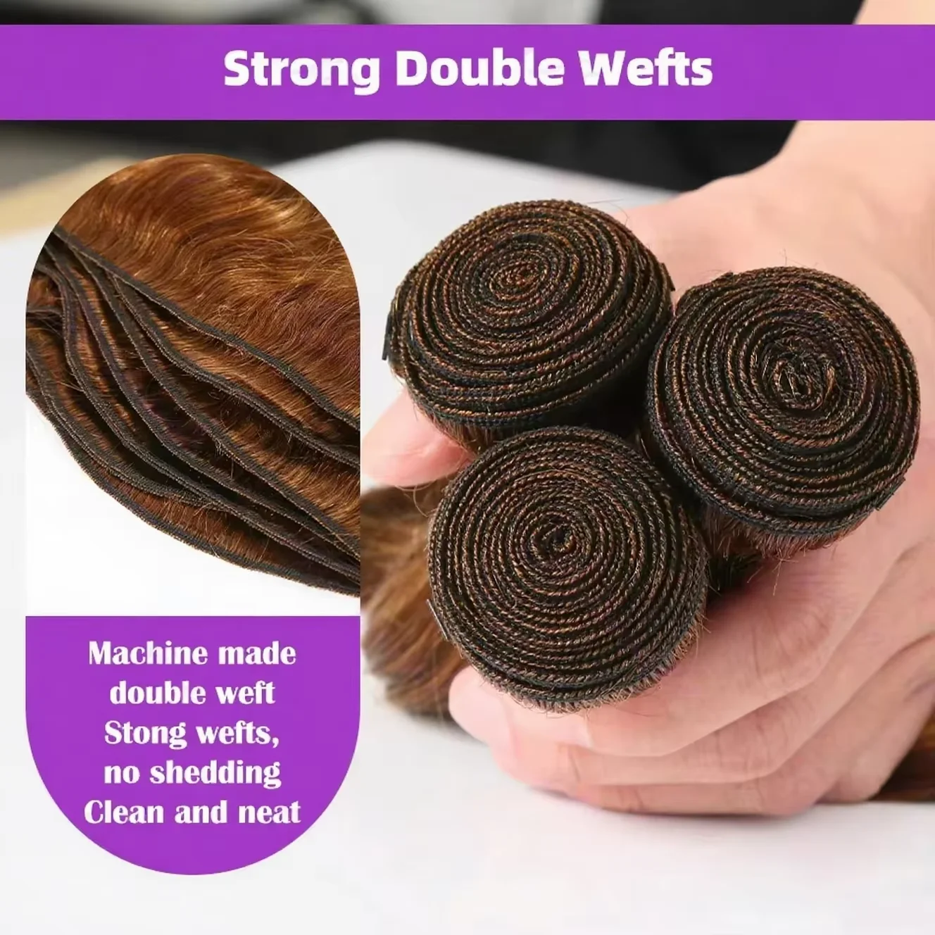 28 30 pollici Evidenziare 4/27 Fasci di capelli umani dell'onda del corpo 4/5/6 pezzi Affare 100% capelli umani Ombre Fasci di colore marrone Cucire nei tessuti