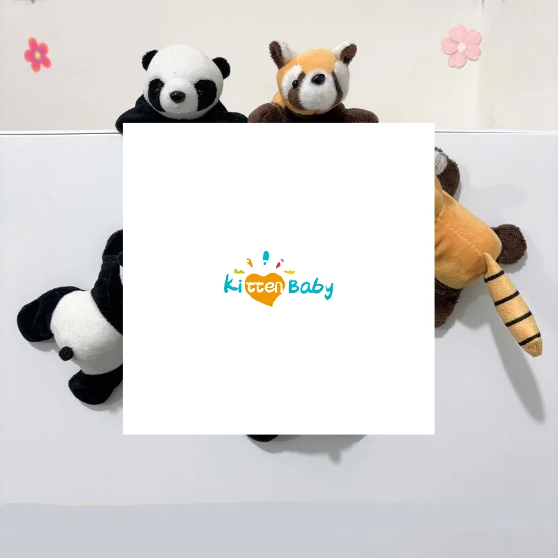 

Наклейки на холодильник с куклой пандой, милые плюшевые наклейки для украшения холодильника с куклой енотом