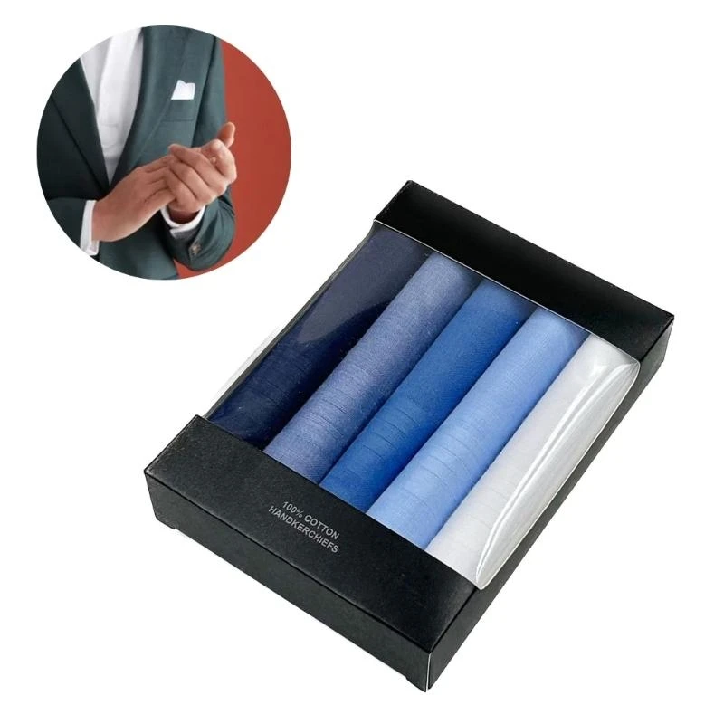 

R1WE Pocket Handkercheef Cotton Hankies 16x16inc