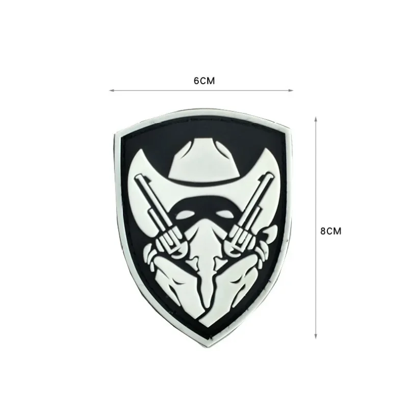 PVC Luminous Hook Face Magic Patch Medal of Honor Cowboy Armband 3D Stickers Military Backpack Shoulder Hat Badge Appliques