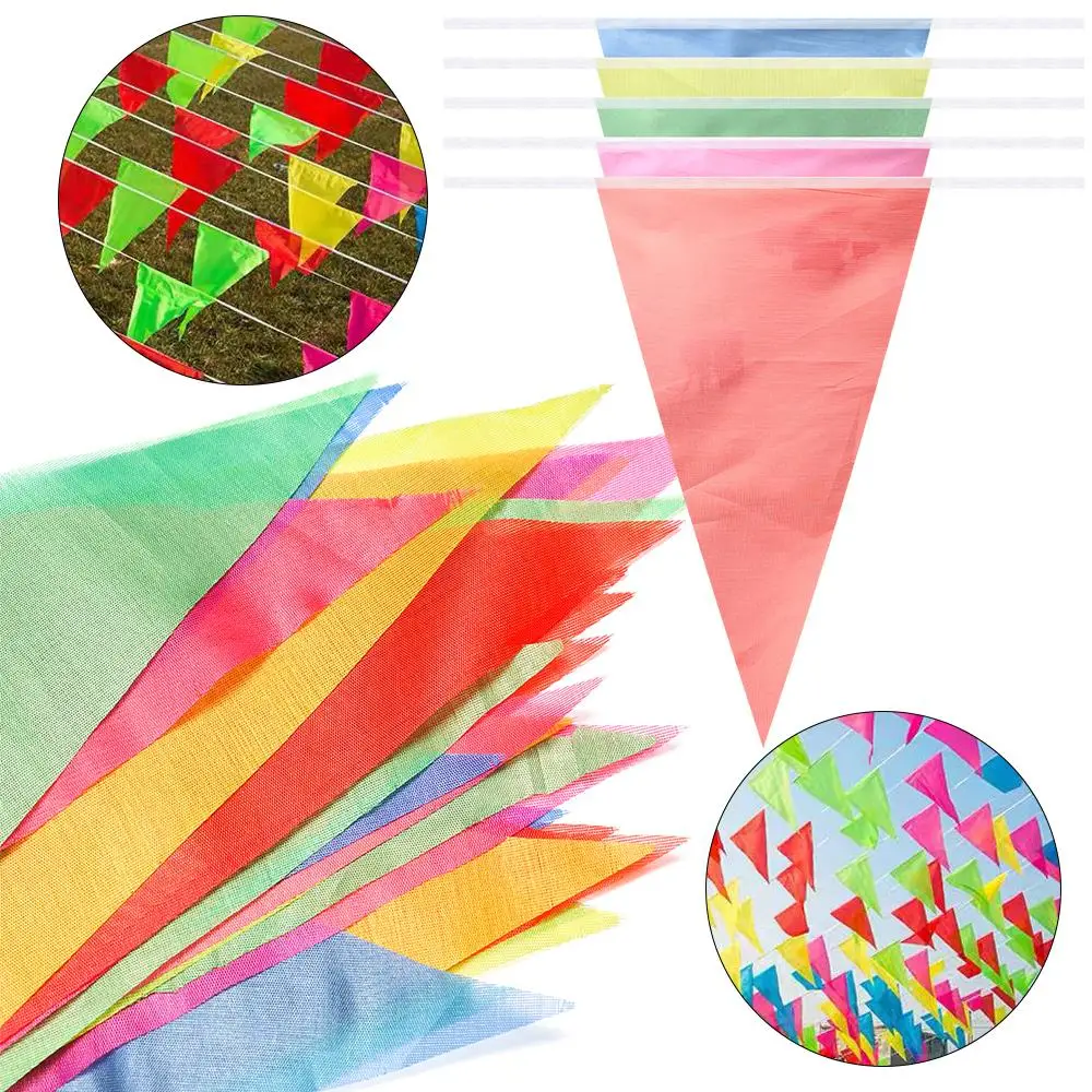 

Party Outdoor Decor Bunting Banner 100M Triangle Flags Multicolored Pennant