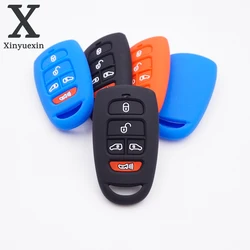 Xinyuexin 5 pulsanti portachiavi in gomma siliconica per auto portachiavi per Hyundai SantaFe per Kia Grand Carnival accessorio per telecomando per auto