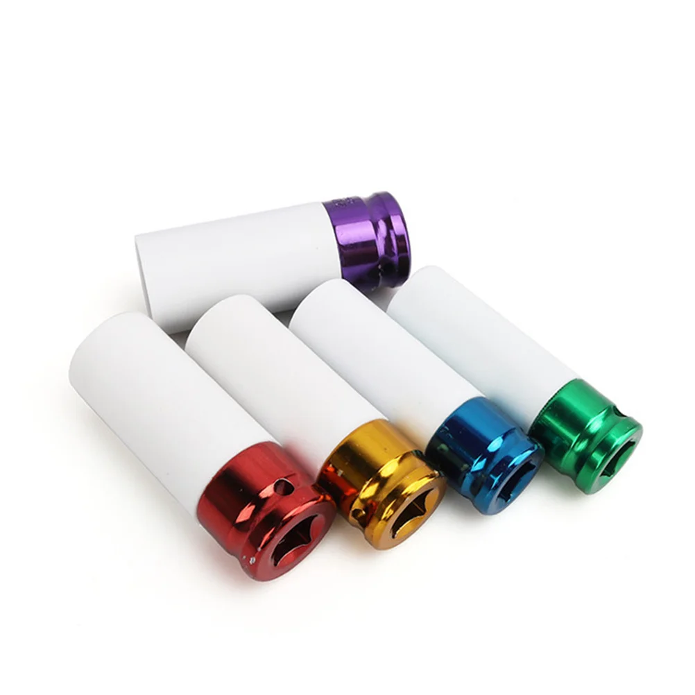

5 pcs Hex Socket Adapter Set Car Tire Protection Sleeve Wall Deep Impact Nut Alloy Wheel Socket Durabl Practical