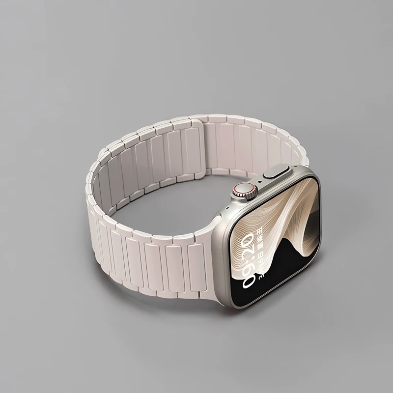 Weiches Silikonarmband für Apple Watch 46mm 42mm 49mm 45mm 41mm 44mm 40mm 38mm Magnetband für iWatch Ultra 2 10 9 8 7 6 SE 5 4 3