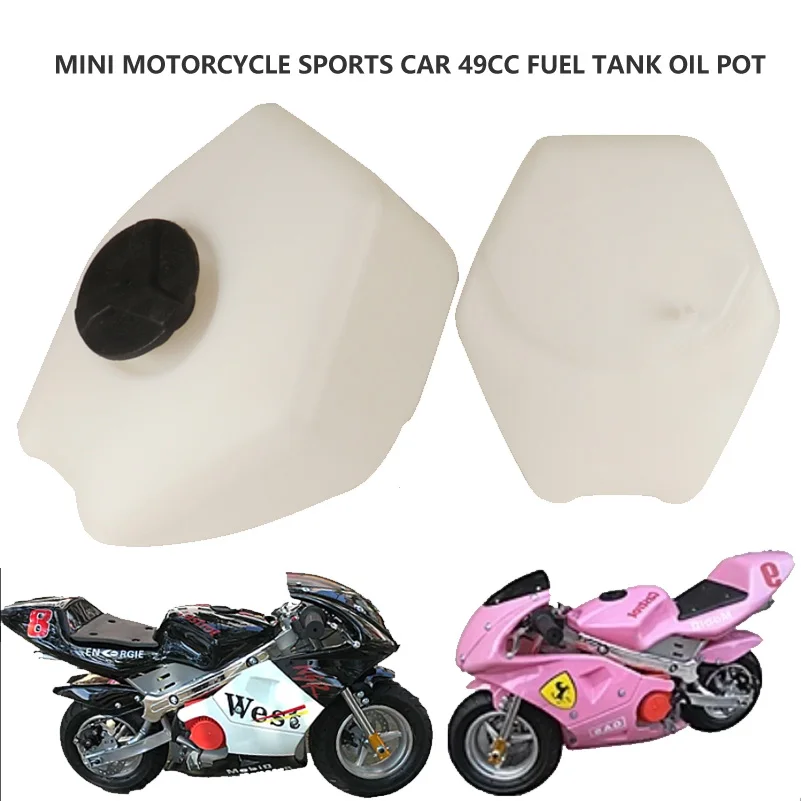 Motocyklowy plastikowy zbiornik paliwa z korkiem do chińskich 47cc 49cc dwusuwowych mini moto Race TV Kids Pocket Bike