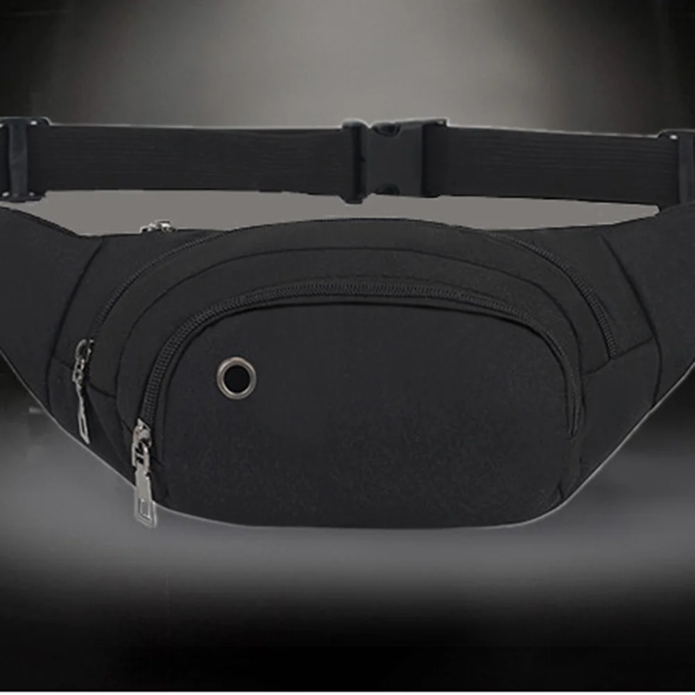 حقيبة خصر سوداء للاستخدام الخارجي، حقيبة فاني رياضية خفيفة الوزن للركض والمشي لمسافات طويلة والتسلق والتخييم في الهواء الطلق