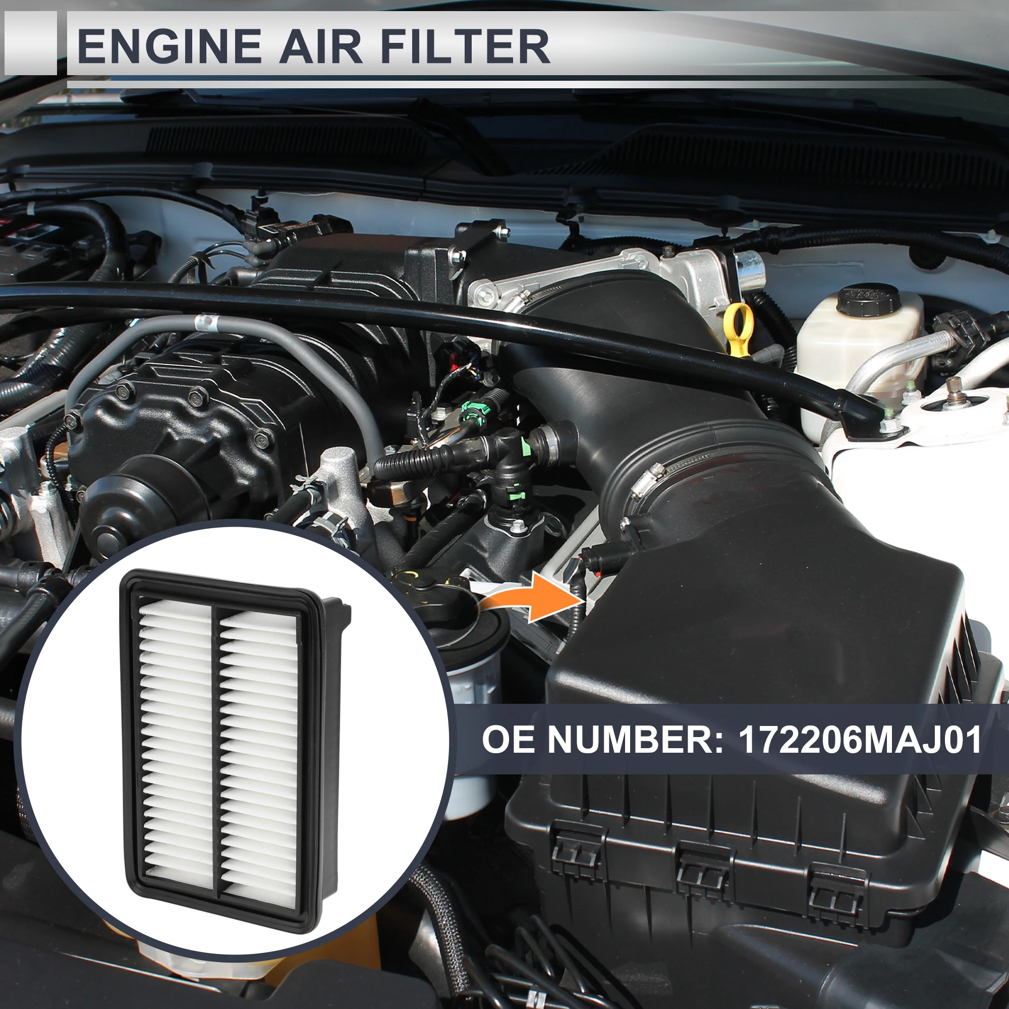 فلتر هواء محرك السيارة UXCELL رقم 172206MAJ01 لسيارة Honda Accord Hybrid EX-L، Hybrid Sport، Hybrid Sport-L مرشحات السيارات