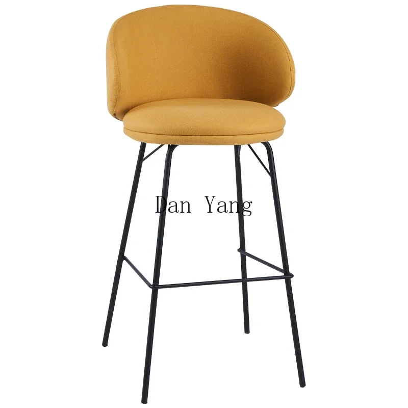 

Modern bar chair backrest small apartment household light luxury high stool soft bag high chair