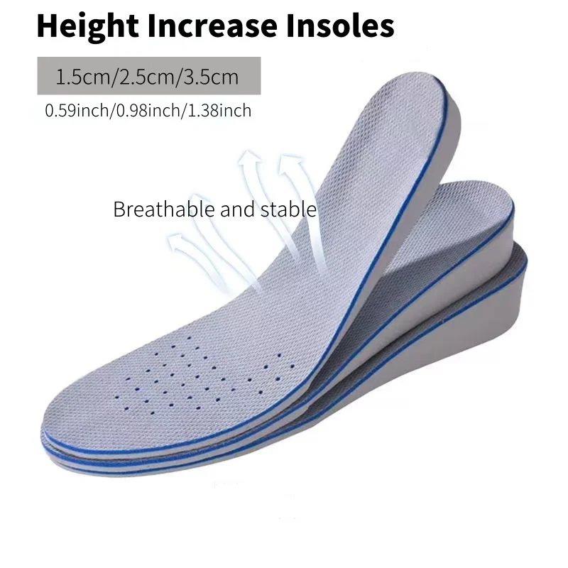 

Стельки для увеличения роста для мужчин и женщин 1,5/2,5/3,5 см вверх, невидимая поддержка свода стопы, ортопедические стельки, амортизирующая вставка