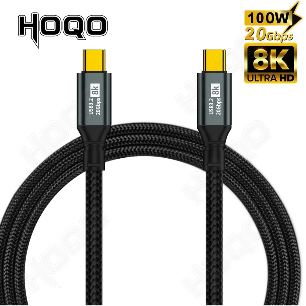 USB 3.2 20Gbps PD100W Type C Cable ThunderBolt 3 to Type C 8K@60Hz USB C Cable For i Phone 15 Pro Max MacBook