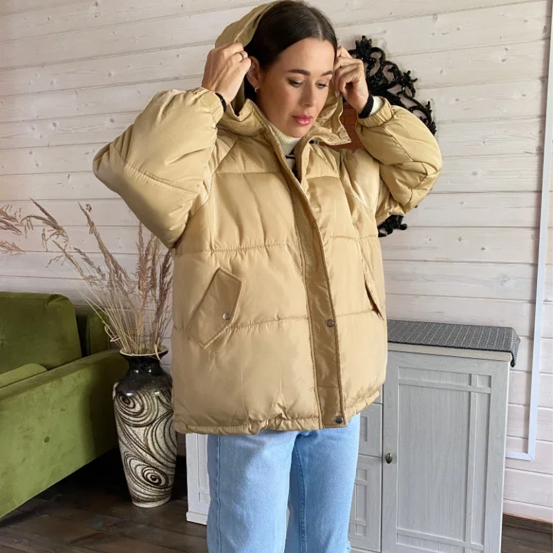 2020 New Short Purple Cotton-Padded Clothes Quilted Cotton Cloth Cotton-Padded Jacket Female Loose down Coat Winter