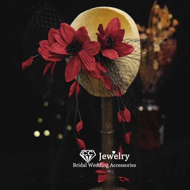 

CC Veil Hairpins for Women Wedding Accessories Bridal Headdress Engagement Hair Ornaments Flower Romantic Hairgrips Gift AN460