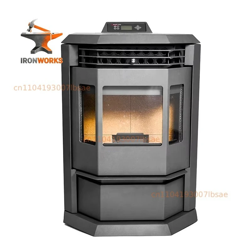 WiFi Controlled Europe Style Garden Indoor Cast Iron Modern Heater Decorative Pellet Burning Fireplace