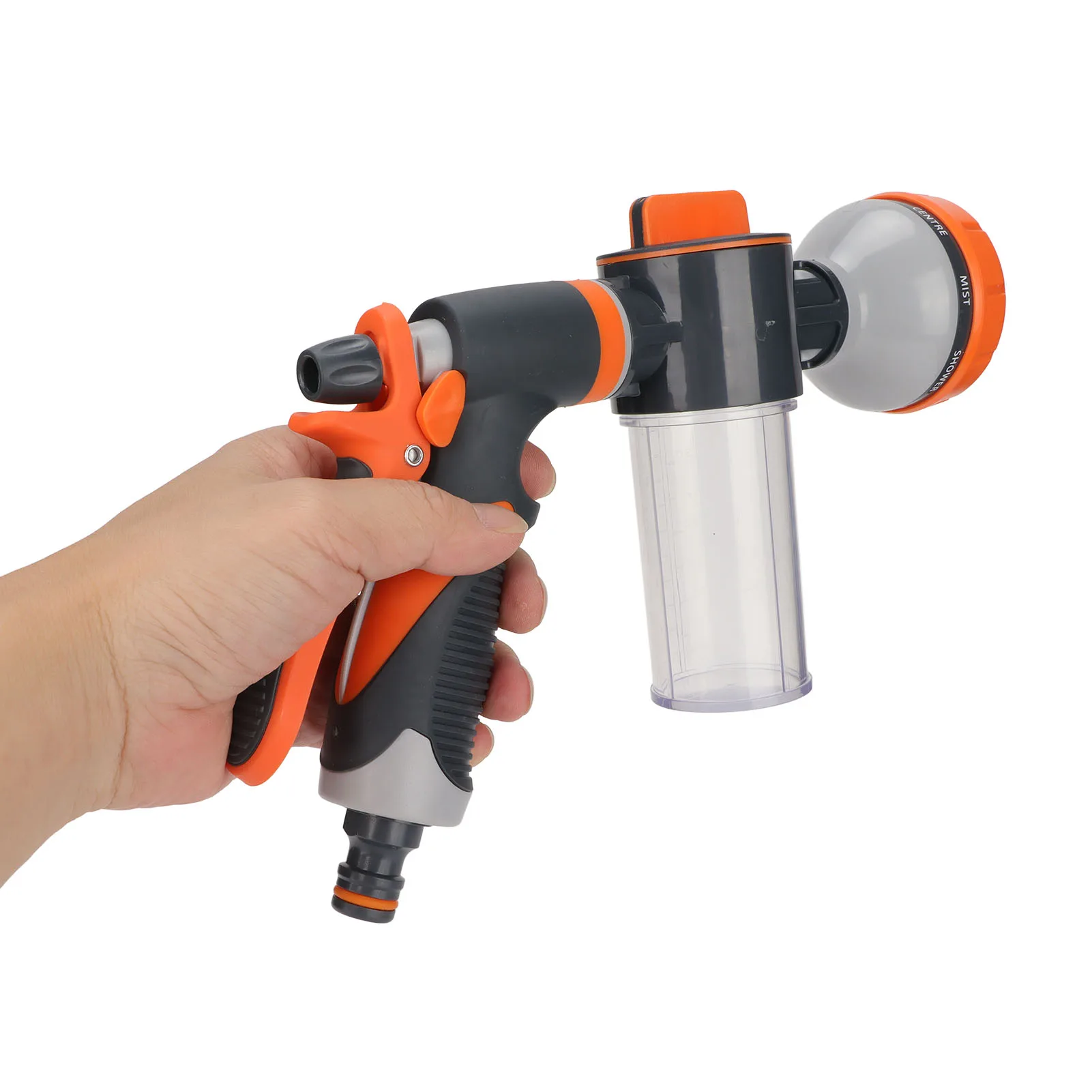Garden Hose Nozzle 8 Spray Pattern Hose Hand Sprayer with 150ml Watering Can Fit for Flowers Watering Car Wash Pet Shower