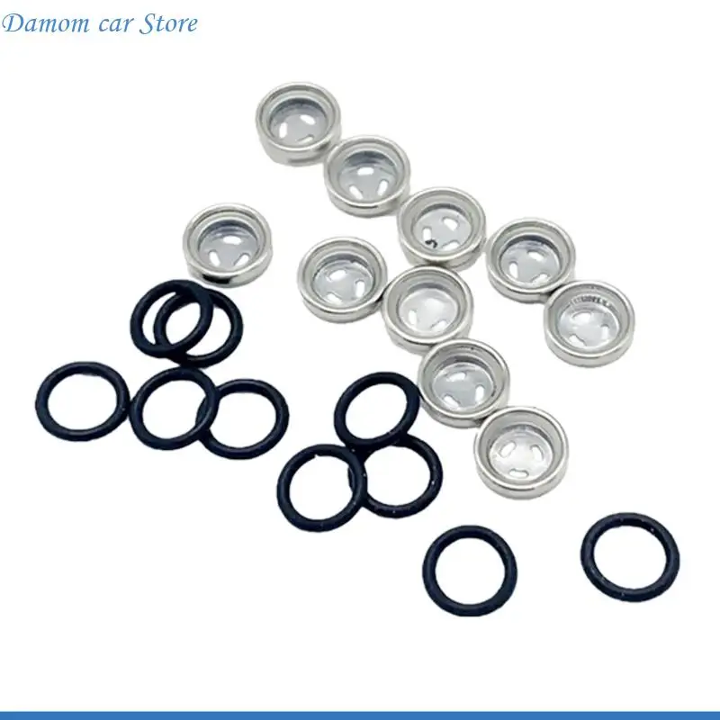 A2UC Motorcycle Brake Fluid Check Glass 10-Piece Clear Repair Parts with Rubber Gasket Pieces for Service Use Tasks