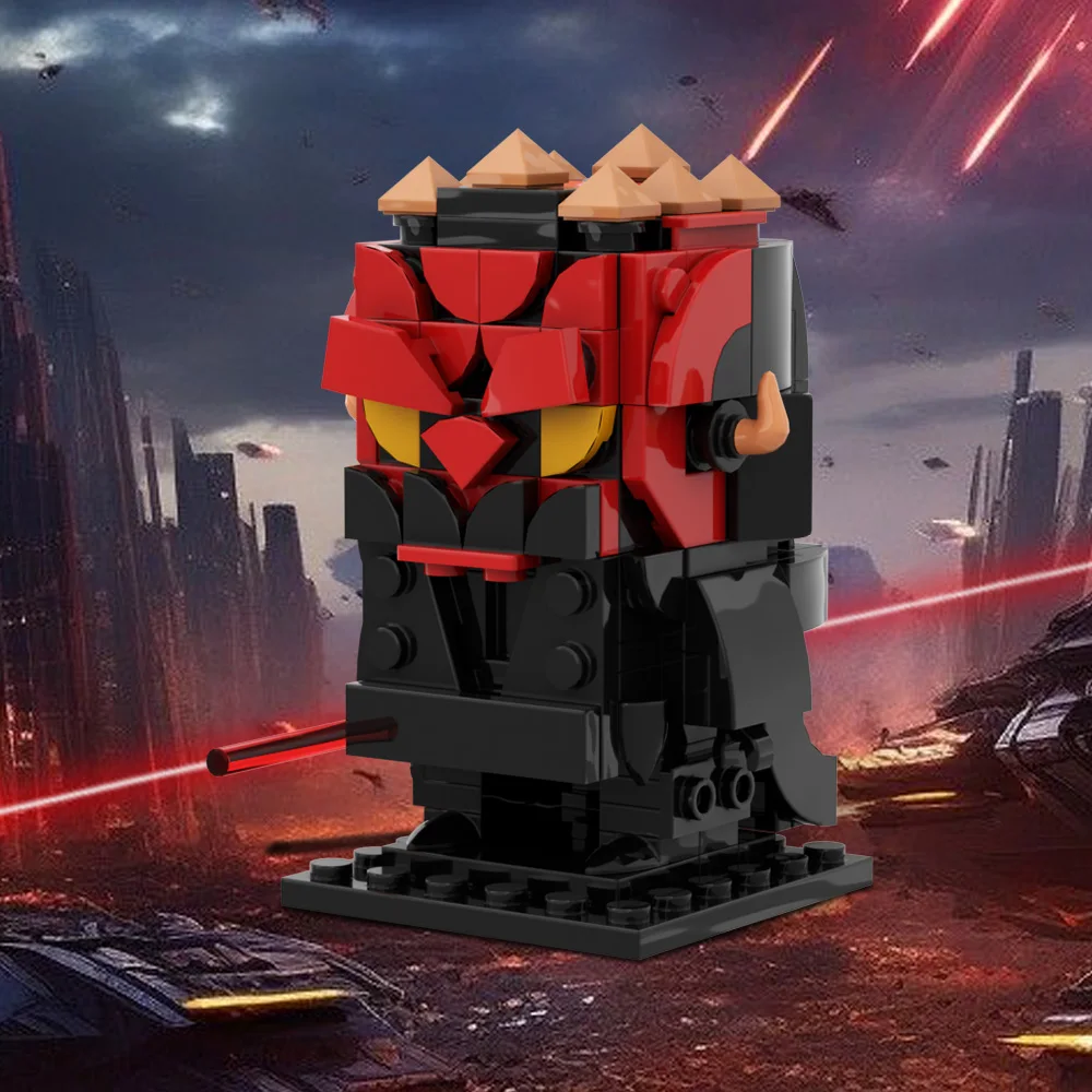 

MOC Darth Maul BrickHeadz Model Building Blocks Movie Figure Double-Edged Lightsaber Battle Demon Action Figure Brick Toy Gift