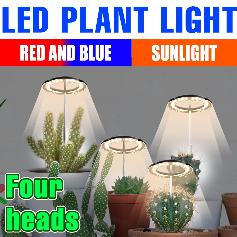 USB DC5V LED Grow Light Full Spectrum Plant Lamp Dimmable With Timing Auto On/Off For Indoor Potted Flower Seedling Hydroponics
