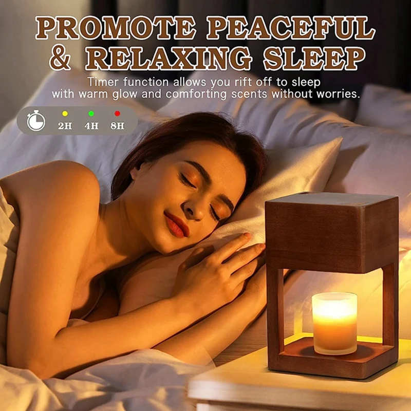 Melting Wax Lamp Electric Candle Warmer Lamp Dimmable For Scented Candles For Desk Table Bedroom Night Lights UK Plug-B Durable
