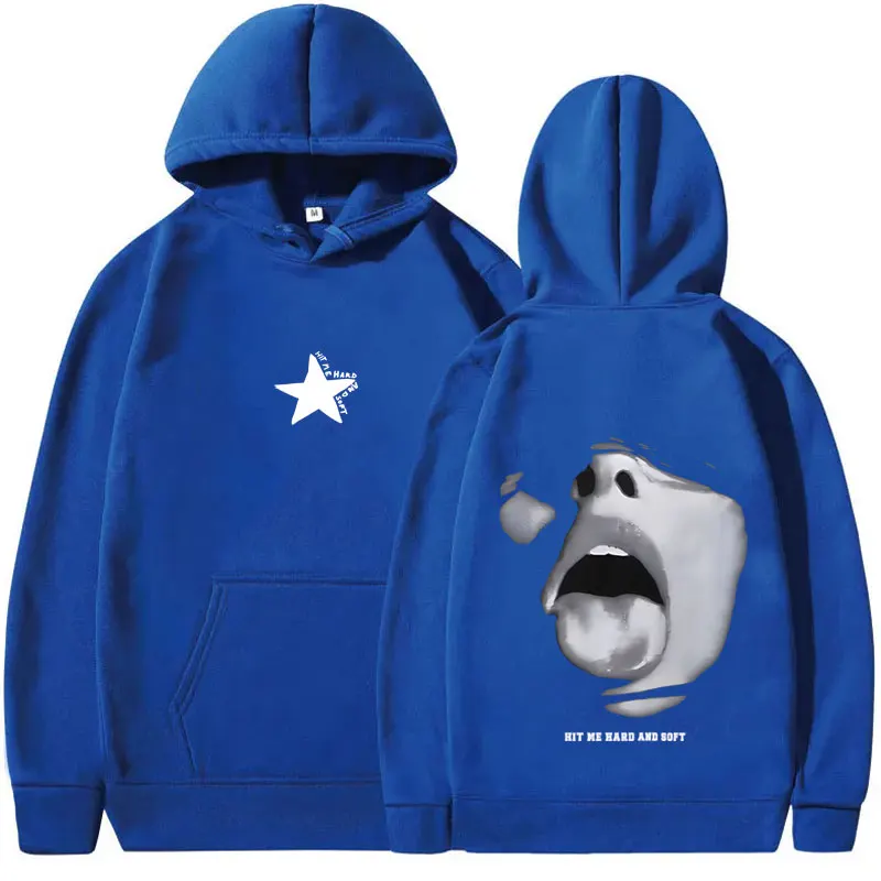 سترة بغطاء للرأس برسومات وجه صلبة وناعمة من Hit Me للرجال والنساء، سترة كلاسيكية من الصوف غير رسمية للجنسين، بلوفر بغطاء للرأس على الموضة لموسيقى البوب #3