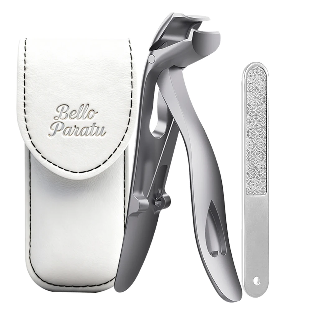 2 szt./zestaw Obcinaczki do paznokci z pilnikiem, skośna główka, szerokie szczęki, do grubych paznokci, długi uchwyt, obcinaczki do paznokci ze stali nierdzewnej