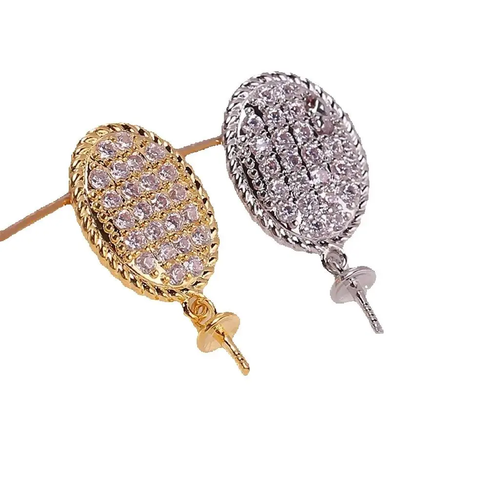 

Gold Plated Pearl Earring Settings, DIY Jewelry Making Supplies, Blank Ear Stud Bases for Handmade Accessories, 1pair No Pearl