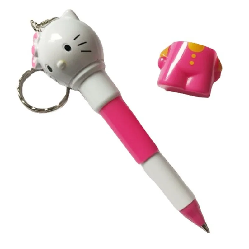 Imagem -06 - Sanrio Telescópica Caneta Esferográfica Modelagem Expressão dos Desenhos Animados Hello Kitty Série Papelaria Kawaii Presente 12 Pcs 24 Pcs