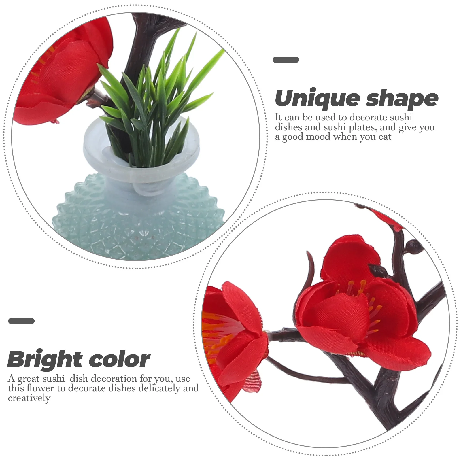 

Sashimi Plum Blossom Dishes Decoration Bright Artificial Flower Ornament Fine Sushi Plate Decor Food Supply Sushi Platter Decor