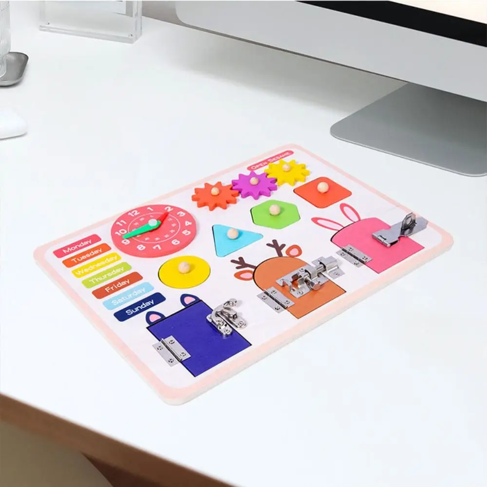 فتح خشبي مشغول مجلس اللعب شكل فارز لغز مونتيسوري مشغول مجلس اللعب التفاعلية المحمولة مونتيسوري فتح لعبة