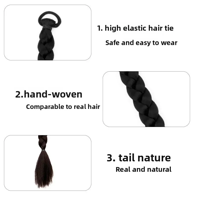 المرأة طويلة جديلة شعر مستعار ذيول قرية فتاة العروس الظل استوديو ضفائر شعر وهمية الألياف الآسيوية الذيل ملحقات النمط الصيني #2