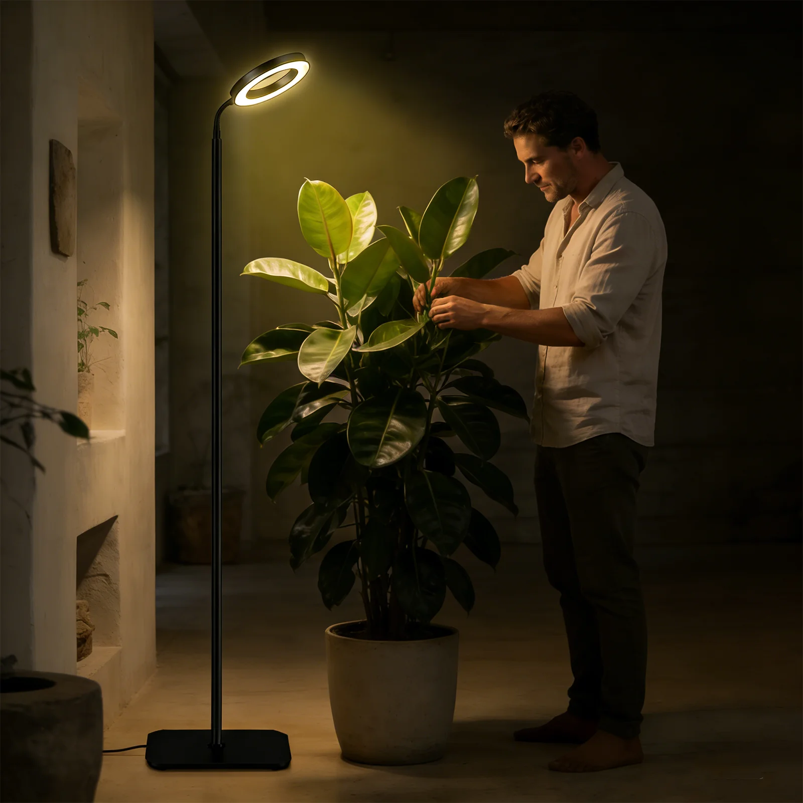 

Adjustable Floor Grow Light for Indoor Plants, Standing Lamp with Flexible Gooseneck, 20W Full Spectrum, Auto 3/9/12H Timer