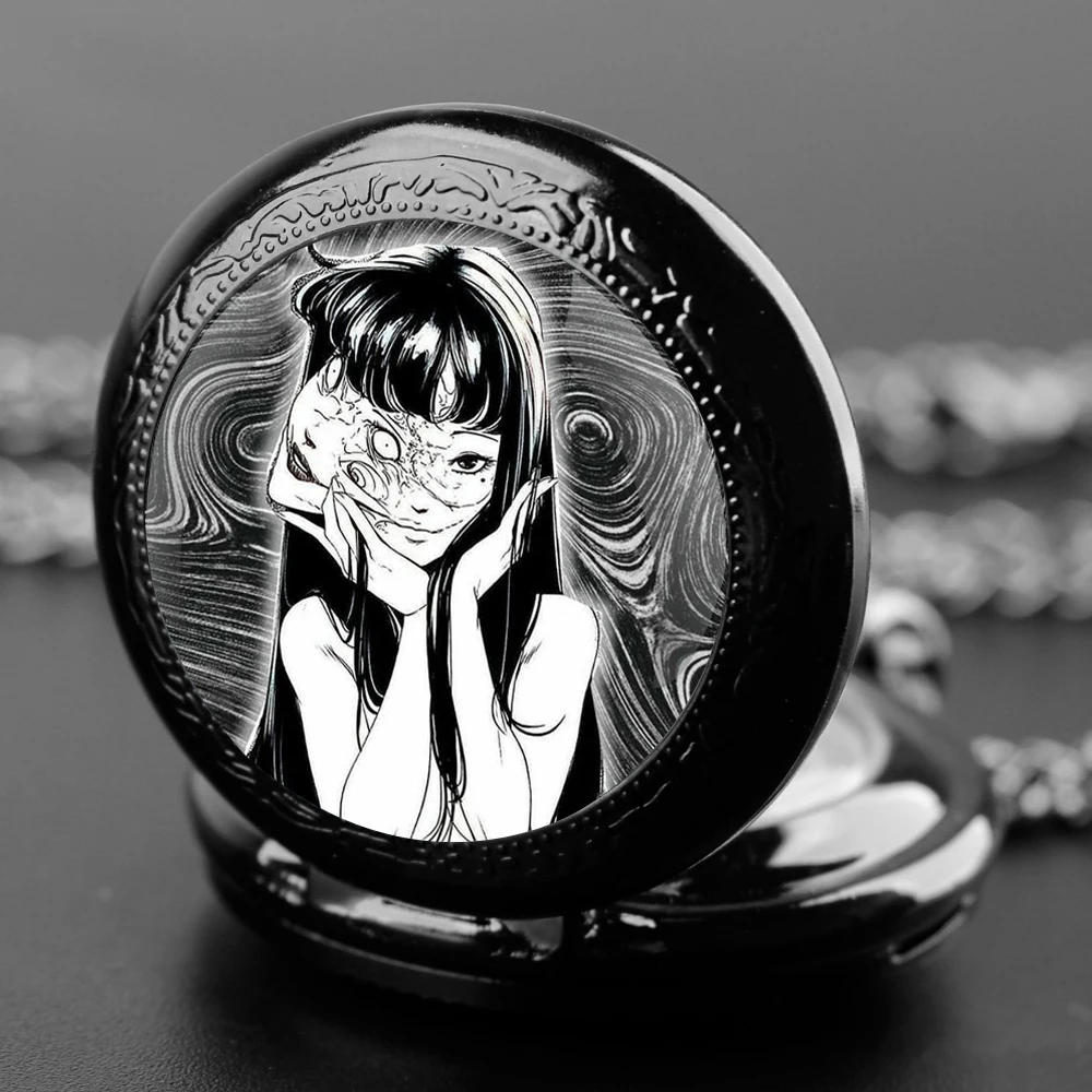 Japanese Horror Manga Pendant Quartz Pocket Watch Souvenir Chain Pocket Watch Arabic Numerals With Personality Gift